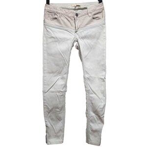 Maje Davari Skinny Jeans Ankle-Zipper stretch IVORY 38 (actual 27x26.5) PU waist